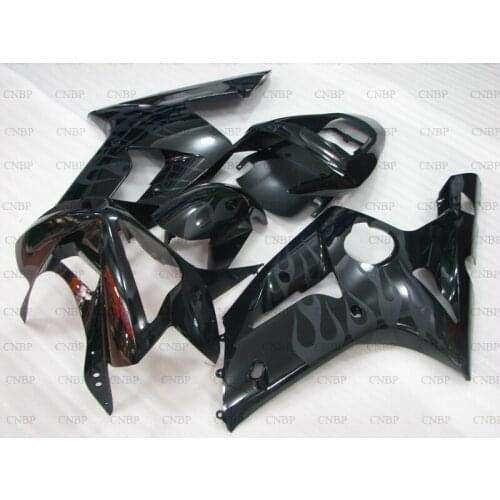 Zx6r 2003 - 2004 Fairings for Kawasaki Zx6r 04 Body Kits Zx6r 03 Black Flame Motorcycle Fairing