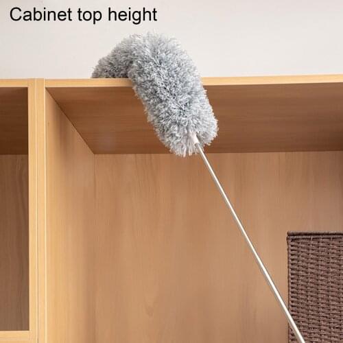 Practical Convenient Durable Retractable Microfiber Bendable Head Long Handle Dust Removal Cleaning Brush