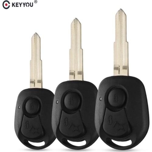 KEYYOU 2 BUTTONS REMOTE KEY SHELL FOR SSANGYONG ACTYON KYRON REXTON UNCUT BLADE KEY FOB COVER CASE REPLACEMENT