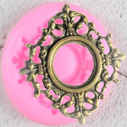 Retro Frame Silicone Molds Relief Fondant Mould Baby Birthday Cake Decorating Tools Candy Polymer Clay Chocolate Gumpaste Moulds