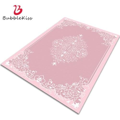 Bubble Kiss Pink Carpets For Living Room Modern Style Home Custom Rug White Flower Pattern Floor Mat Fashion Girl Room Foot Pad