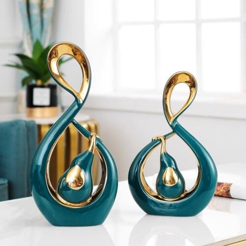 Modern Mascot Gourd Elephant Ceramic Ornaments Home Livingroom Furnishings Crafts Wine Cabinet Bookcase Accessories Decoration