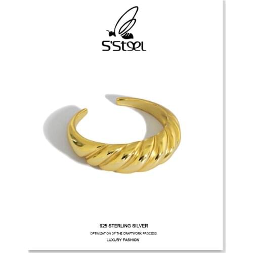 SSTEEL 925 Sterling Silver Rings Gifts For Women Party Gold Finger Ring Statement Joias De Prata 925 Original Fashion Jewellery