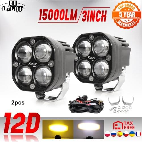 CO LIGHT 3"120W Led Work Light 6500K White 3500K Yellow Driving Light Fog Lights Spotlight Car Truck Off Road Motorcycle 12V 24V