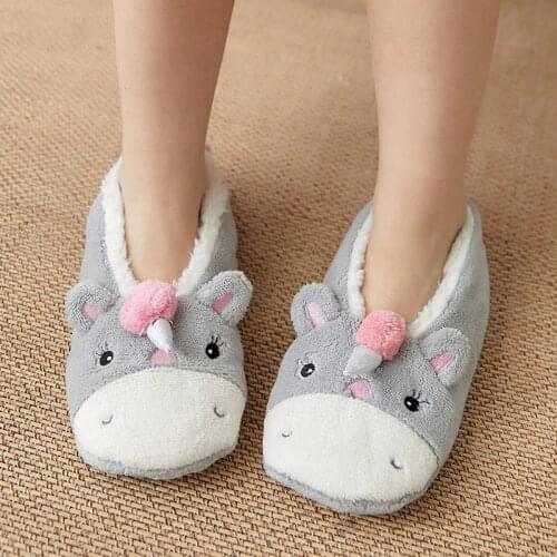 Womens shoes Animal slippers house Winter Plush warm Home slippers Non-slip Casual Cute Socks slippers Indoor