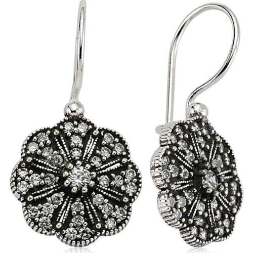 Tevuli 925 Sterling Silver Dangle Flower Earrings