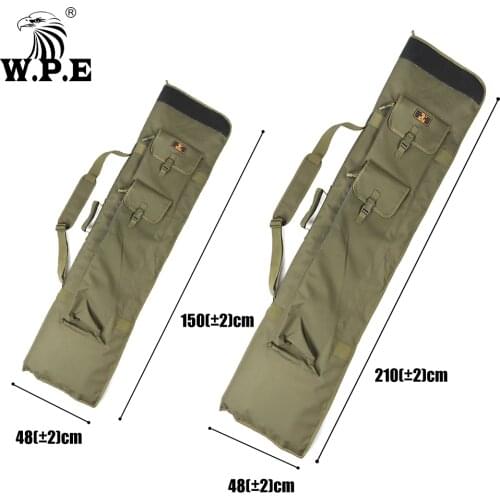 W.P.E Fishing Rod Bag 1.5m/2.1mPortable Carp Fishing Rod Reel Storage Carrier Foldable Oxford Cloth Fishing Tackle big belly bag