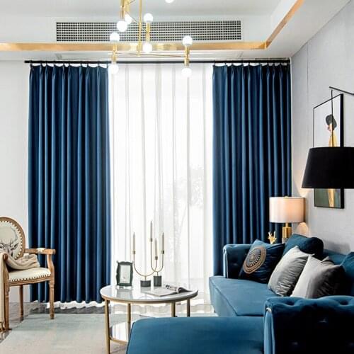 French retro curtain velvet high-grade thick heat insulation high shading chiffon cotton curtains for Living Room Bedroom