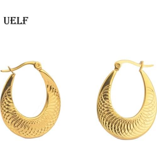 Uelf 2019 Punk 25mm Diameter Hoop Earrings For Women Statement Earrings Fashion Jewelry Accessories