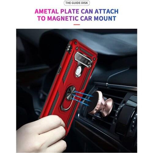 100Pcs/Lot Shockproof Armor Phone Cases For LG K40S K51S K92 5G With Car Ring Bracket