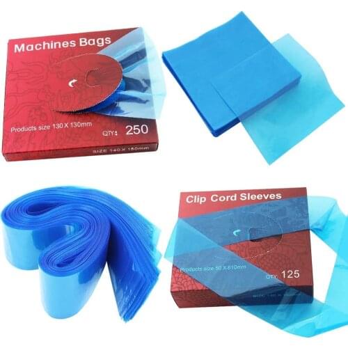 125Pcs Tattoo Clip Cord Bags Covers And 250Pcs Machine Bags For Tattoo Kit Tattoo Machine & Clip Cord Sleeves Tattoo Supplies