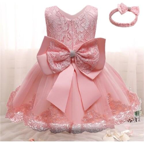 1st Birthday Outfit Girl For Party Newborn Girl Clothes 0 To 24 Months Flower Girl Vestido For Weddings Princess Bapstim Dress