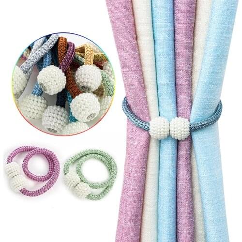 1pc Pearl Magnetic Curtain Clip Curtain Holders Tieback Buckle Clips Hanging Ball Buckle Tie Back Curtain Accessories Home Decor