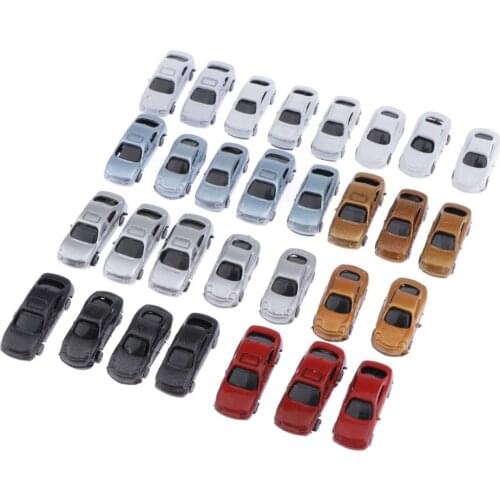 30 Painted Model Cars Vehicle Fit Z 1:200 Cars Parking Scenery