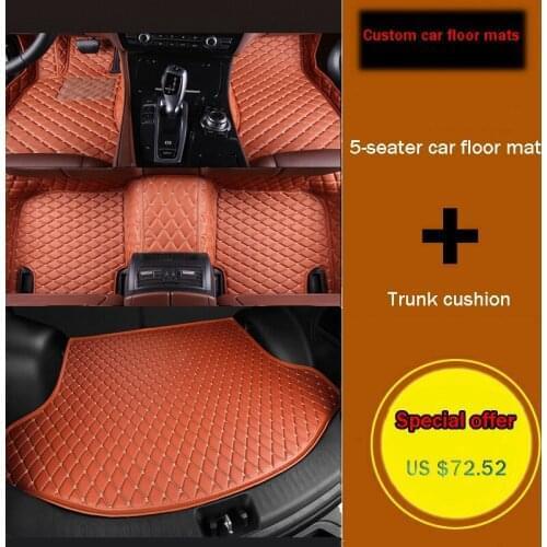 Custom 5-seater car floor mat + trunk mat for Chevrolet All Models Cruze Captiva Sonic Sail Spark Aveo Blazer epica car accessor