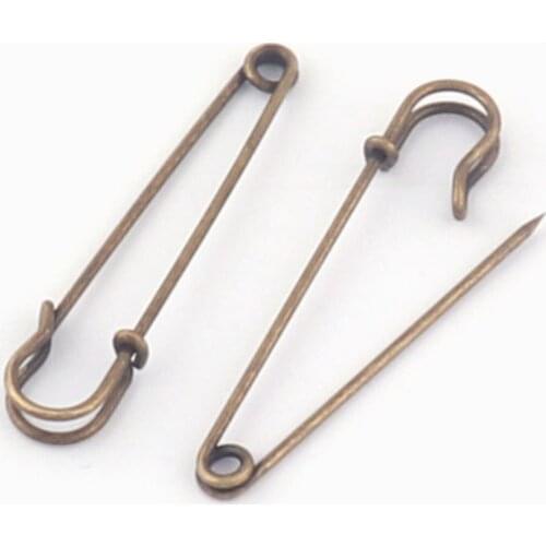 Antique Bronze Safety Pins Large Kilt Safety Pins Broochs Charm Holder Apparel Accessories DIY Sewing 50mm