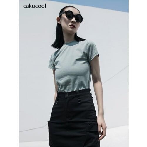 Женские однотонные футболки Cakucool China At AliExpress