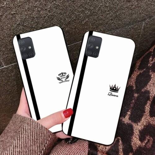 King Queen Lovers Couple Phone Case For Samsung A10 A20 A30 A40 A50 A70 A80 A71 A91 A51 A6 A8 2018