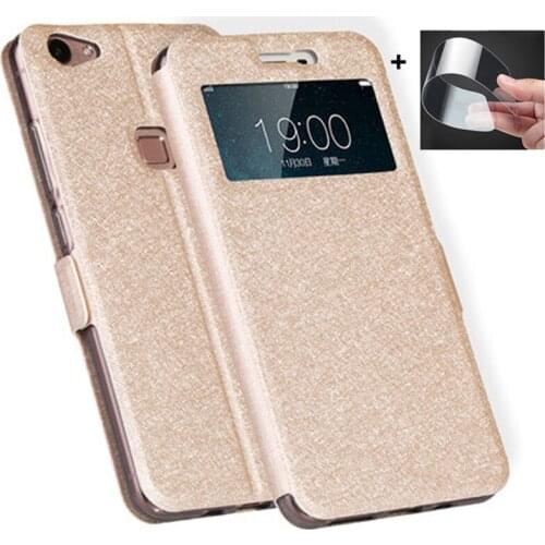 For vivo X6 X6Plus case vivoX6 X 6 5.2" Open window bumper PU leather back cover For vivo X6 Plus 5.7" flip Cases X 6 Plus shell