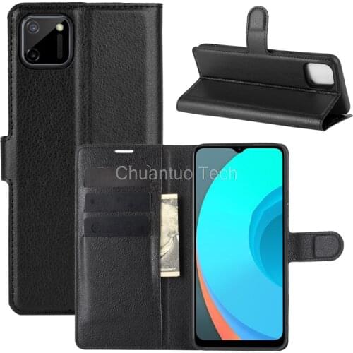 Book Style PU Leather Case Cover for Realme C11 Flip Wallet Phone Bags Cases with Stand for Realme C11