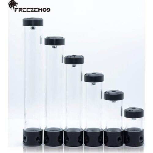 FREEZEMOD Cylindrical Reservoir OD50mm Water Tank 3 Outlets 10/15/20/25/30/35CM SizeWater Cooler POM Cover Transperant