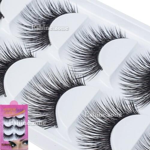 ICYCHEER 5 Pairs Makeup False Eyelashes Long Thick Natural Soft Eye Lashes Extension Thick