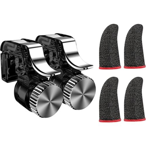 HOT-Handle Game Controller,Physical Keys Gaming Finger Sets for PUBG Joystick Metal Mobile Game Artifact Black