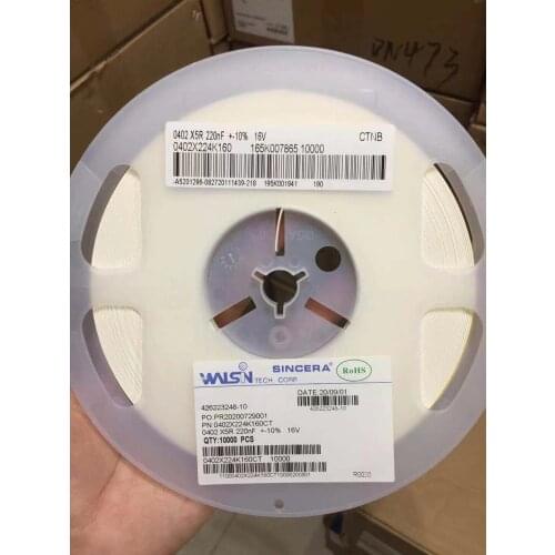 0402X224K160CT SMD capacitor 0402 224K 16V 10% X5R 220NF professional component supplier, contact me for more models