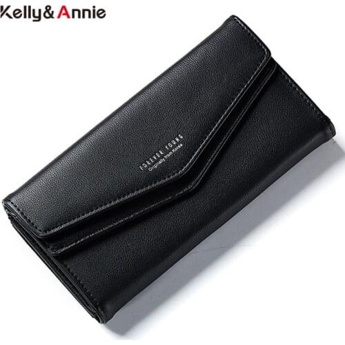 Envelope 2 Layers Pocket Wallet Women Soft Leather Female Purse Card Holders Phone Pocket Ladies Long Clutch Wallets Carteira
