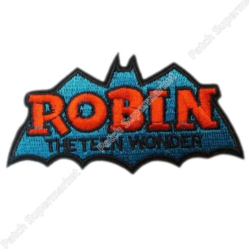 4" Robin Teen Wonder Uniform Animated Movie TV Series Costume Cosplay Embroidered Emblem applique iron on patch