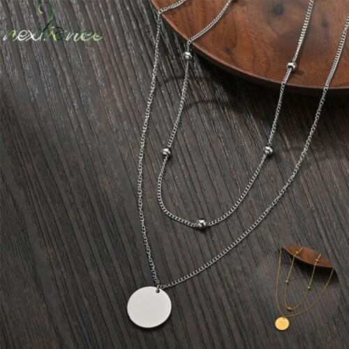 Nextvance Hot Sale Personalize Name Date Necklace Quality Stainless Steel Engrave Pendant Necklace for Children Women Lover Gift