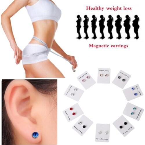 Fashion Steel Round Magnet Earrings Without Piercing Stud Earrings For Women Zircon Earrings Without Pierced Jewelry