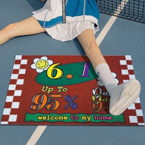 Cartoon Silk Loop Home Door Mat Living Room Mat PVC Anti-slip Mat Custom Dustproof Entrance Door Mat Carpet Hallway Mat Carpet