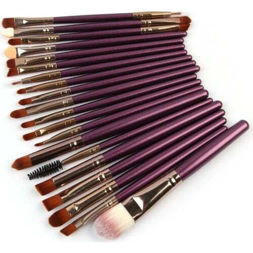 20Pcs Professional Wood Handle Makeup Brushes Set Powder Foundation Eyeshadow Make Up Brushes Cosmetics Soft Synthetic Hair