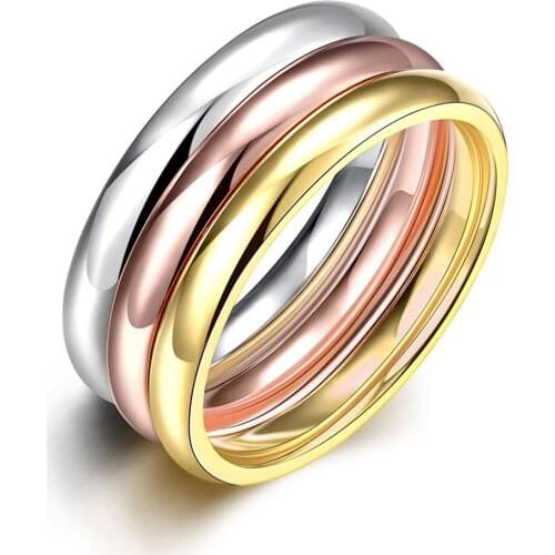 Rainbow Ring Sets For Women 316L Stainless Steel Ring Love Forever Engrave Finger Rings Jewelry Fashion Men Wedding Band Ring