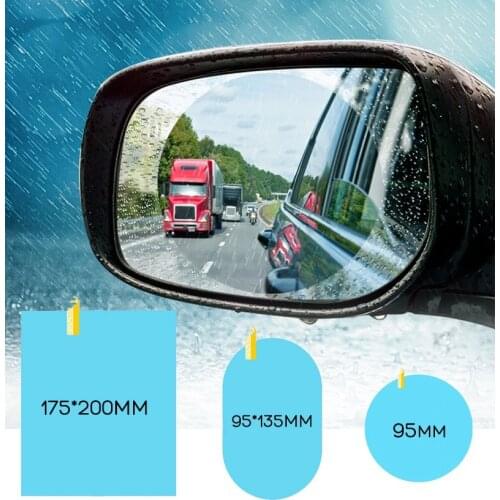 2pcs Car Rainproof Film Rearview Mirror Waterproof Film Universal Window Glass Clear Anti Fog Anti reflective Rain proof Sticker