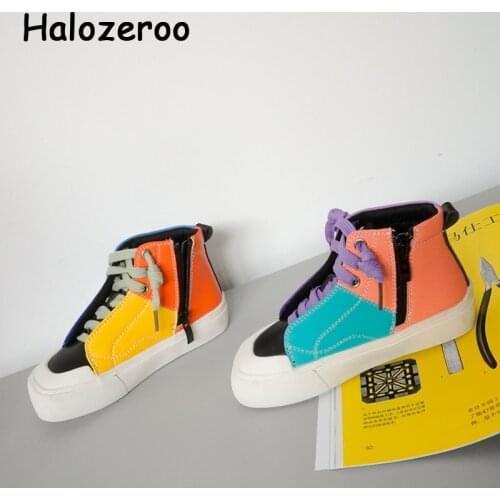 New Autumn Kids Sport Sneakers Baby Boys Brand Leather Shoes Children High Top Casual Sneakers Girls Chunky Sneakers Trainers