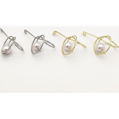 New arrival! 45x27mm 50pcs Imitation pearl irregular Charm for Hand Made Earrings DIY parts,Jewelry Findings & Components