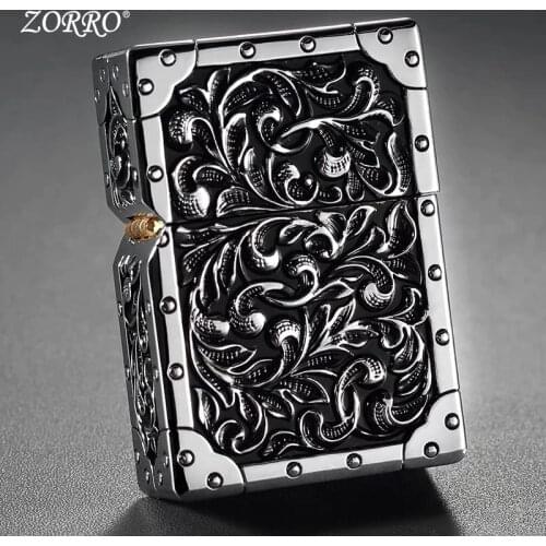 The New ZORRO Brand Pure Copper Five-Sided Windproof Kerosene Lighter Armor For Collection Gifts