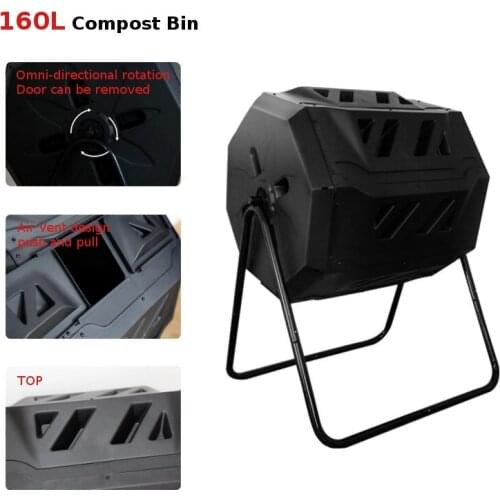 Tipping Bucket Organic Waste Kitchen Garden Yard Compost Bin 160L Environmental Protection Large Capacity