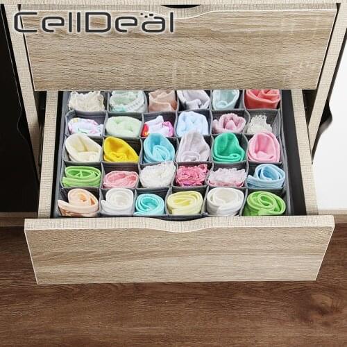Multi-size Bra Underwear Organizer Foldable House Storage Box Non-woven Wardrobe Drawer Closet Organizer for Scarves Socks