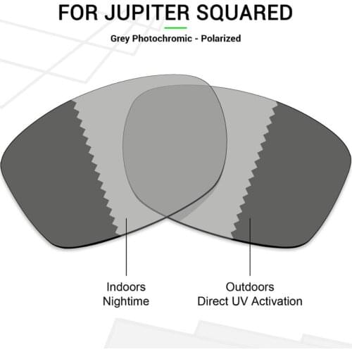 Mryok POLARIZED Replacement Lenses for-Oakley Jupiter Squared Sunglasses Grey Photochromic