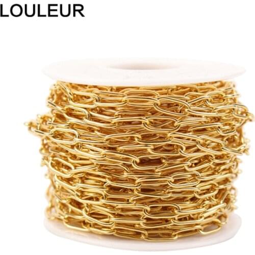 1 Meter 4mm width Gold Plated Stainless Steel Chains Gold Tone Circle Rolo Link Chain Fashion Women Necklace Making Wholesale