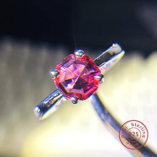 Luxury 100% S925 Sterling Silver Round AAAAA Ruby Stone Engagement Wedding Band Rings for Women Men Finger fine Jewelry