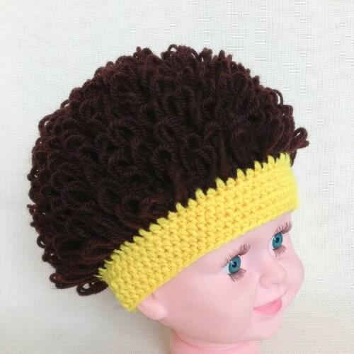 Afro Wig Cap for Child Kid Kids Boys Girls Fake Curly Hair Party Show Performance Hat Beanie Street Trend for 1-4 Years Old