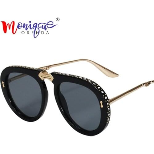 Vintage folding pilot sunglasses women luxury crystal brand oversize clear eyeglasses sun glasses men shades oculos de sol