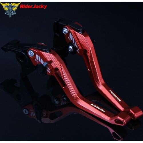 3D design (Rhombus Hollow) Red CNC Adjustable Motorcycle Brake Clutch Lever For Yamaha MT-07 MT-09 MT-10 TRACER 2014-2017