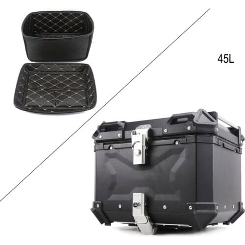 28L 55L Universal Motorcycle Top Rear Luggage Helmet Case Storage Tail Toox Box Locked Travel Trunk Aluminum Toolbox Waterproof