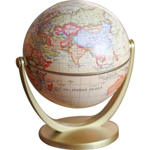 Vintage English Edition Globe World Map Earth Globes with Base Geography Classroom Home Desk Home Office Retro Decoration