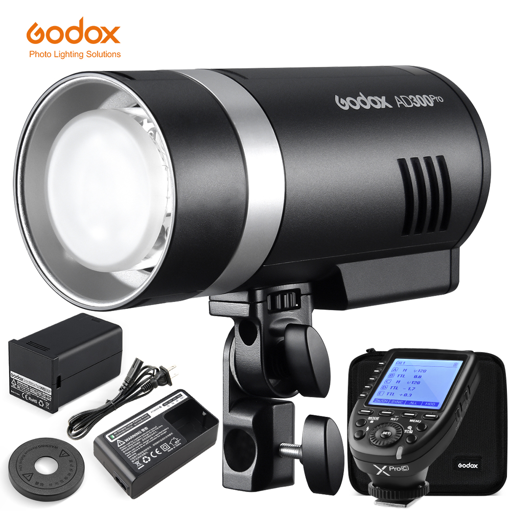 In Stock Godox AD300Pro Outdoor Flash Light 300Ws TTL 2.4G 1/8000 HSS with Battery for Canon Nikon Sony Fuji Olympus Pentax